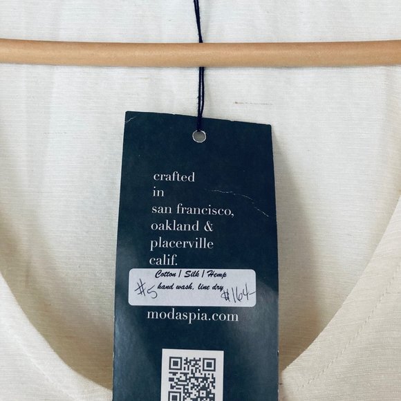 Modaspia Cream Cotton/Linen Dress with Pocket Sz M - Picture 4 of 6